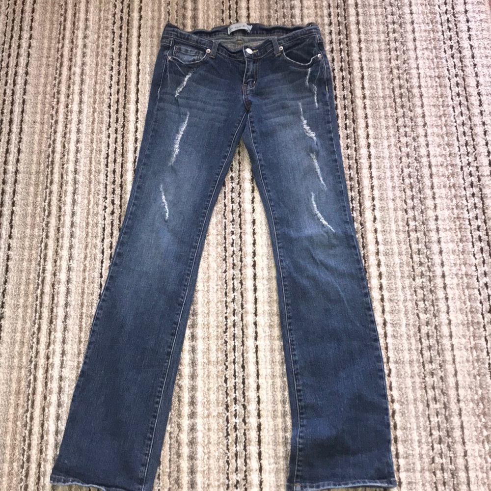 Medium wash distressed jeans (size9)